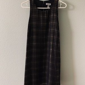 Black and gold shift dress